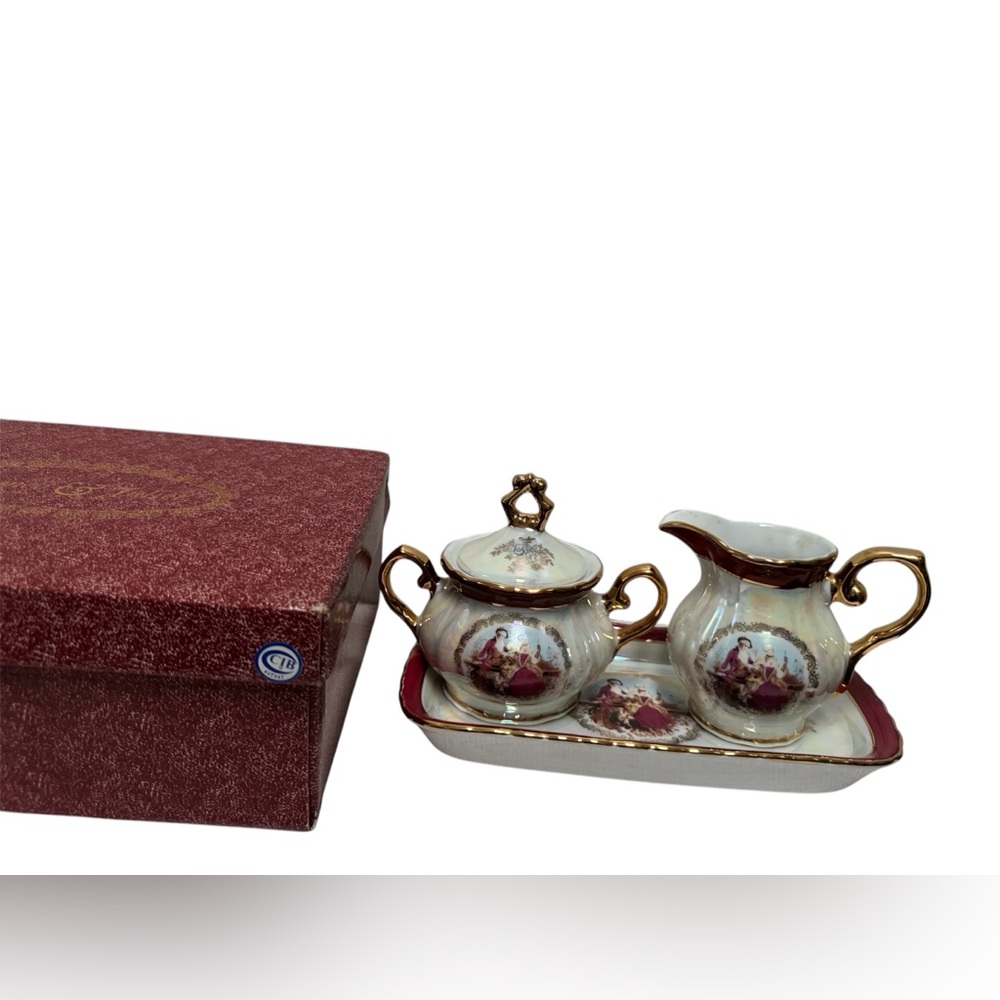 Vintage Romeo & Juliet Porcelain Set Rectangle Platter and creamers 4 pcs.